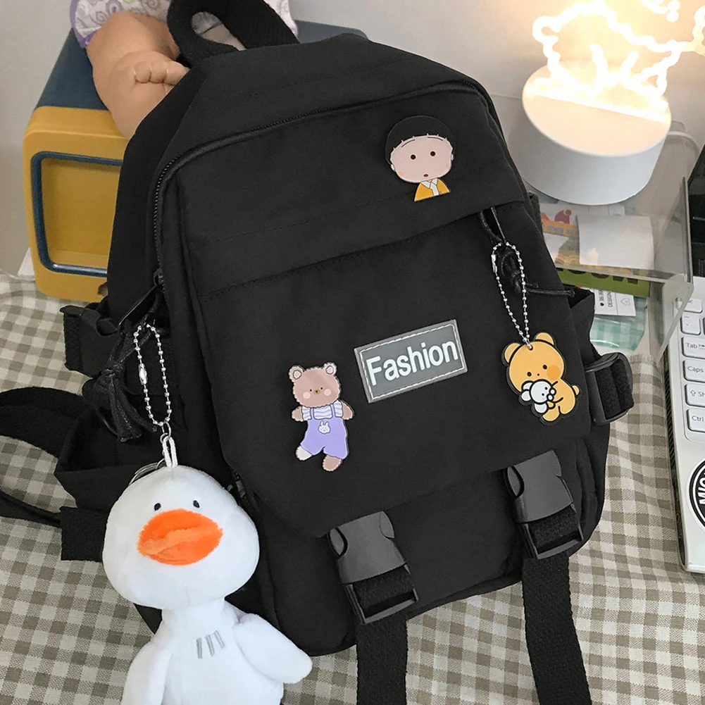 

Модные женские рюкзаки в стиле преппи, однотонный рюкзак в стиле пэчворк, повседневные нейлоновые рюкзаки для старшей школы и колледжа