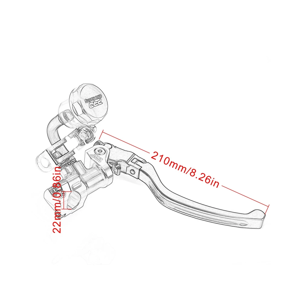 

Motorcycle Front Brake Pump Lever for 400c.c. to 1000 c.c. Sport Street Dirt Bike 7/8" 22mm Handlebar Hydraulic Brake