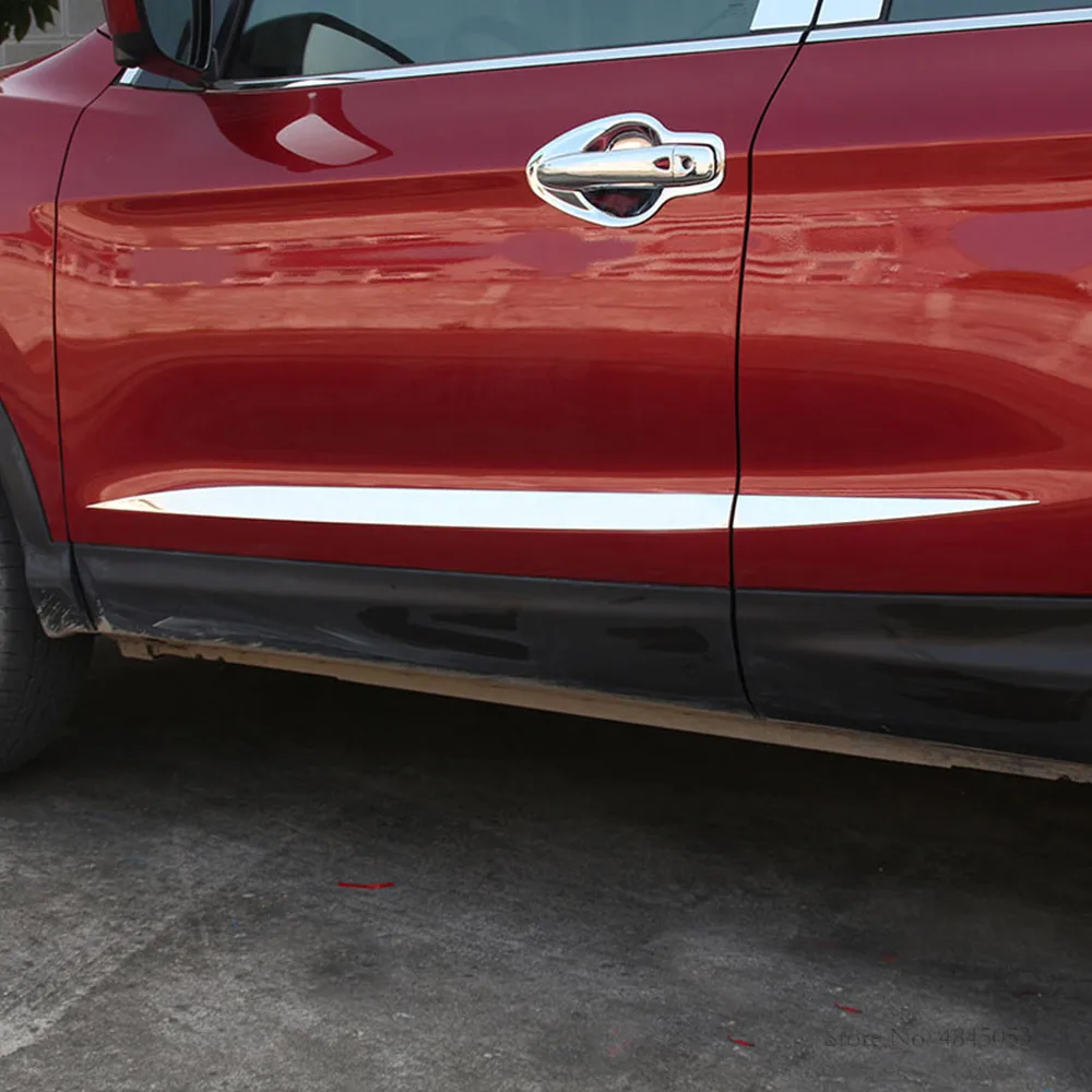 Outer Part Stainless Steel Side Door Body Moulding Trim Strip Liner Protector Cover 4Pcs For Nissan Qashqai 20162017 2018 2019 | Автомобили