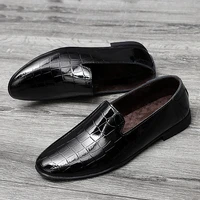 man new fashion second cowhide casual leather shoe hombre comfy loafers male leisure shoe autumn without plush winter with plush