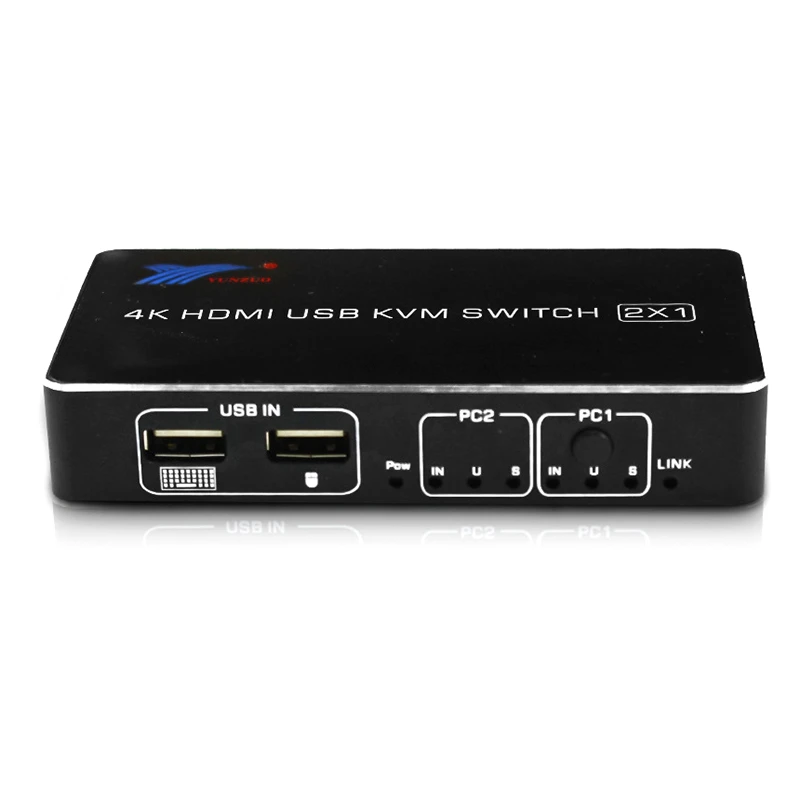 Переключатель управления USB HDMI 4K KVM 2 на 1 выход экран с разделенной мышью и