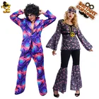 Ретро-костюмы в стиле 60-х и 70-х годов, женская и Мужская одежда для дискотеки, костюмы для Хэллоуина и пар для взрослых
