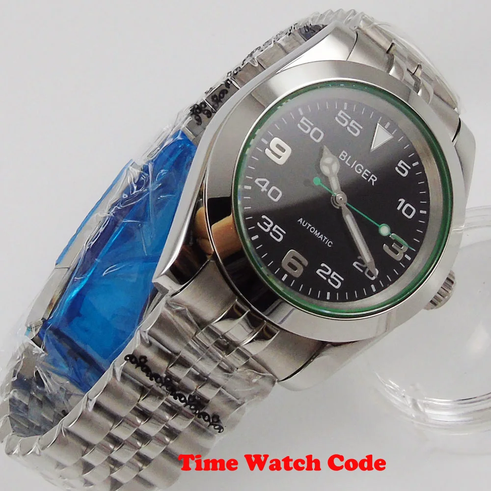 Часы Bliger Мужские автоматические роскошные юбилейные браслеты с черным