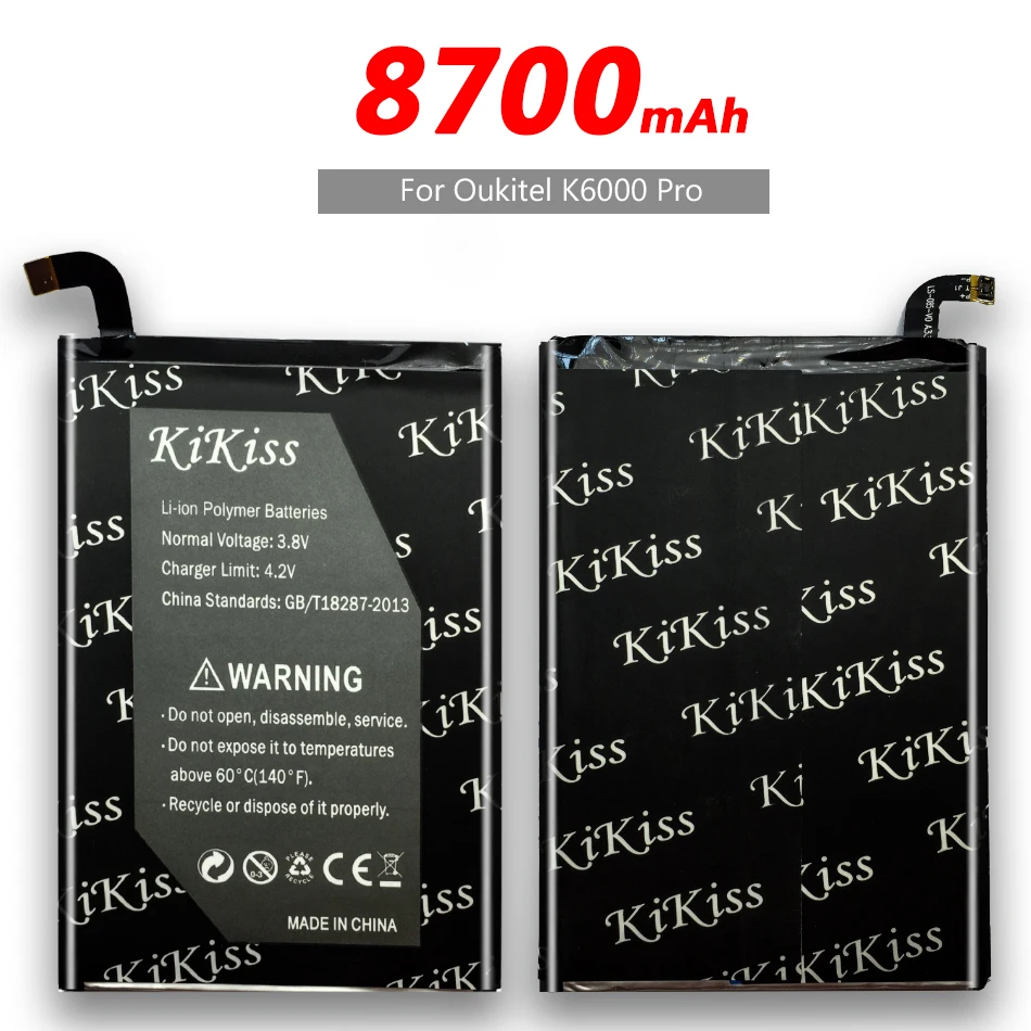 Бесплатный инструмент 8700 мАч для Oukitel K6000 / Pro мобильный телефон аккумулятор +