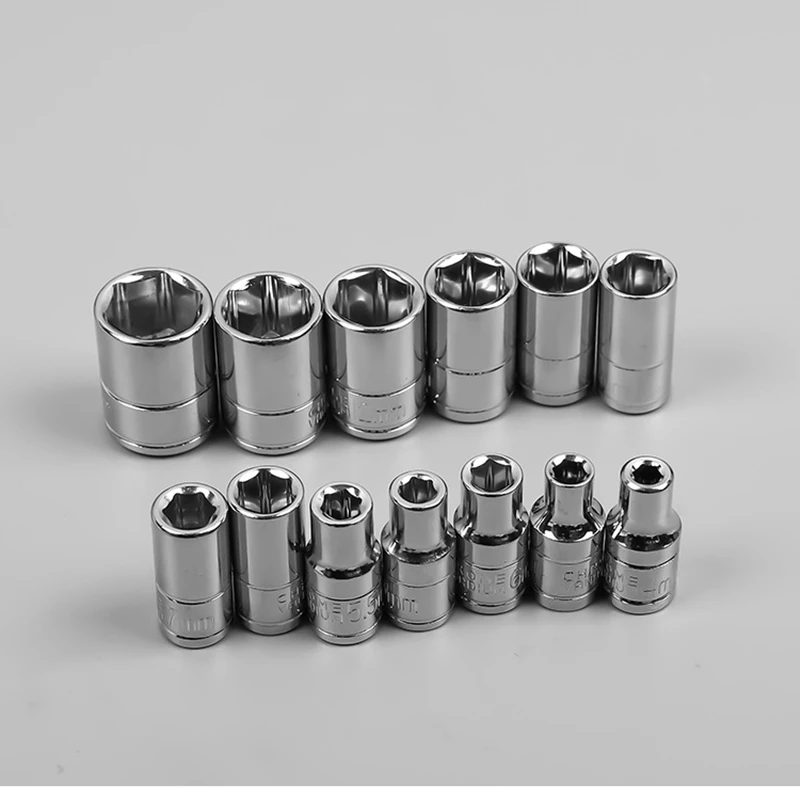 

NEW 13pc 1/4 Socket Set Adapter Short Long Sockets 4-14mm Deep Socket Tool Heads Torque Spanner Ratchet Socket Wrench
