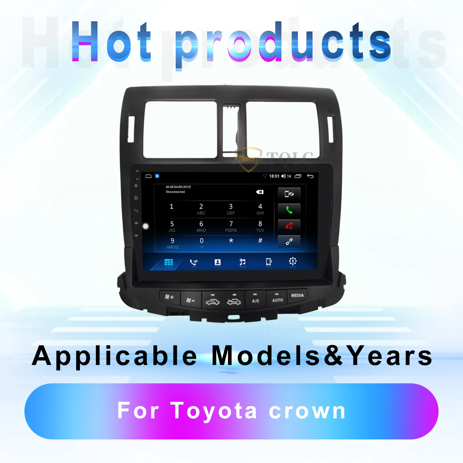 

Автомагнитола TQLC на Android для Toyota Crown, мультимедийный DVD-плеер с GPS-Навигатором и сенсорным экраном, стерео с Bluetooth
