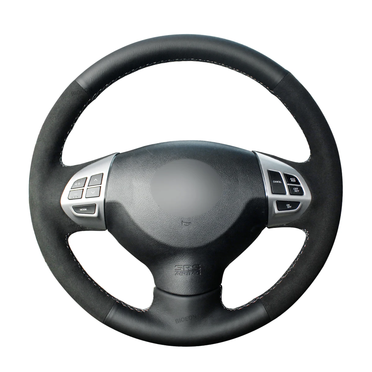 

Black Suede Artificial Leather Steering Wheel Covers for Mitsubishi Lancer X 10 Pajero Sport Outlander ASX Citroen C-Crosser