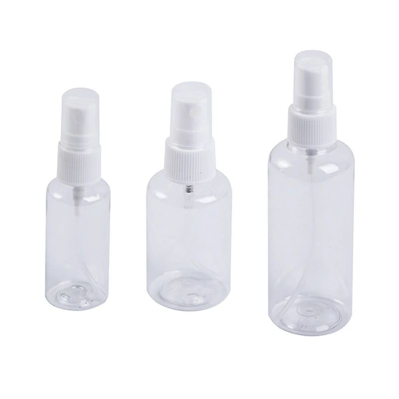 

3pcs Clear Empty Spray Bottle 30ml 50ml 100ml Plastic Refillable Lotion Cosmetic Container Atomizer Spray Bottle Travel Supplies