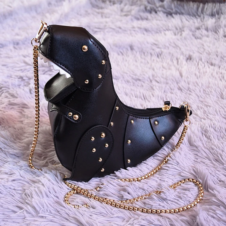 

Dinosaur Design Rivets Women's Purses Handbags Shoulder Chain Bag Designer Small Crossbody Bag Female Clutch Bag Pu Leather Sac