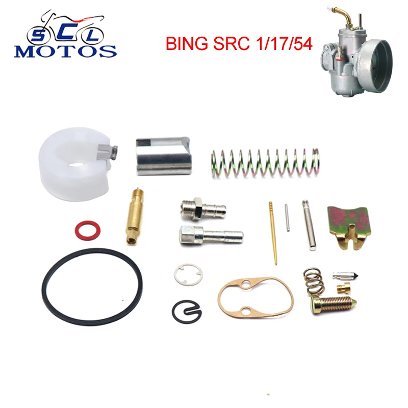 

Sclmotos- 17mm Puch Bing Motorcycle Carburetor Carb Repair Kit BING SRC 1/17/54 Repair kit Fit For Moped Scooter Motorbike Race