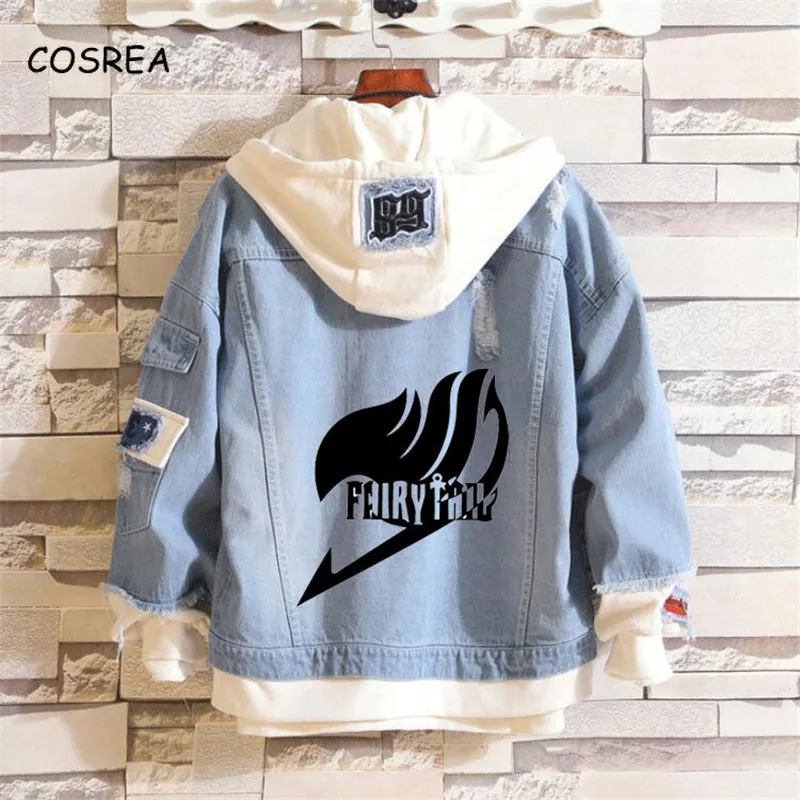 

Anime Fairy Tail Natsu END Lucy Heartfilia Jeans Jacket Coats Hoodie Sweatshirt Outwear Sportswear Streetwear Cosplay Costume
