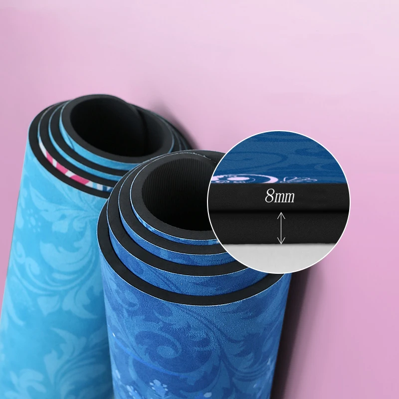183 см * 100 большой коврик для йоги 8 мм замша TPE пилатес коврики спортзала
