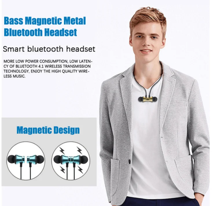 Новые беспроводные наушники с голубым зубом XT11 Магнитная Спортивная гарнитура