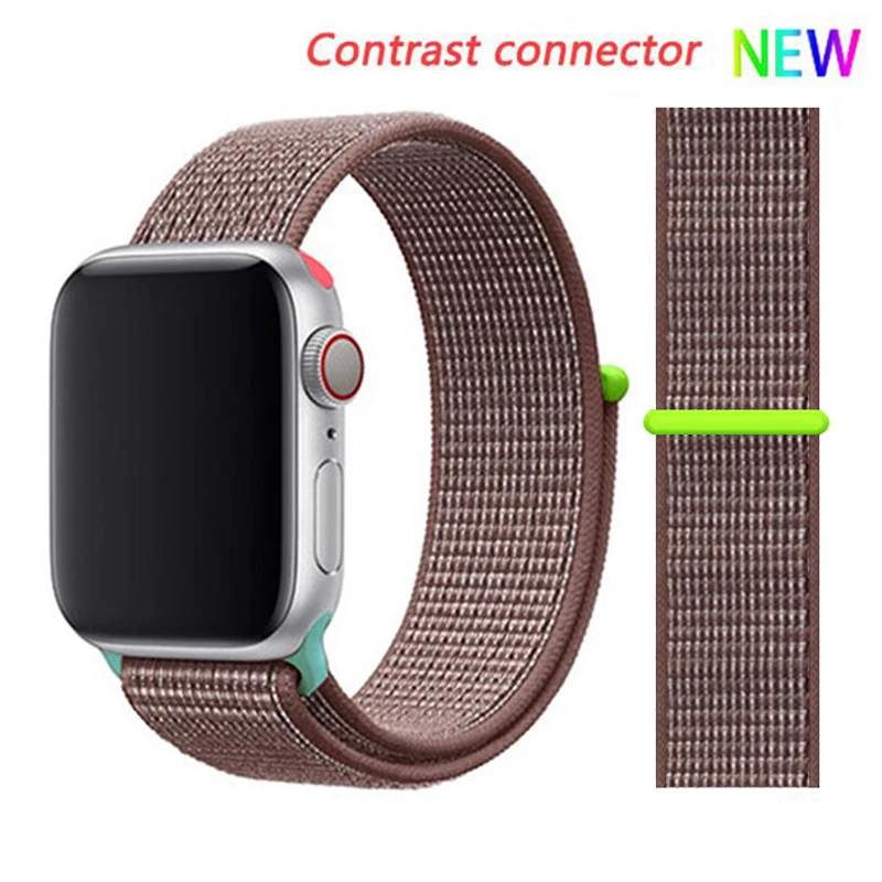 Нейлоновый ремешок для Apple watch 5 ремешок 44 мм 40 мм iWatch ремешок 42 мм 38 мм спортивный ремешок для часов Браслет Apple watch 4 3 2 1 38 40 44 мм - Цвет ремешка: Smoke purple 10 hit