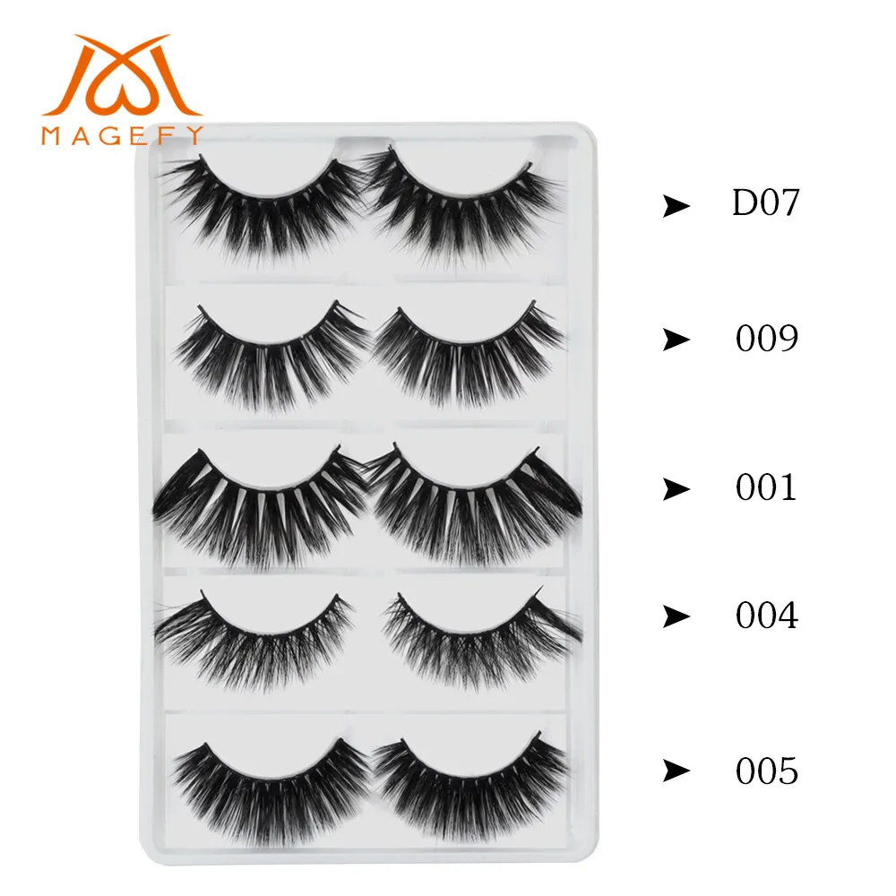 5 пар в упаковке объемные норковые Накладные ресницы с натуральным крестом