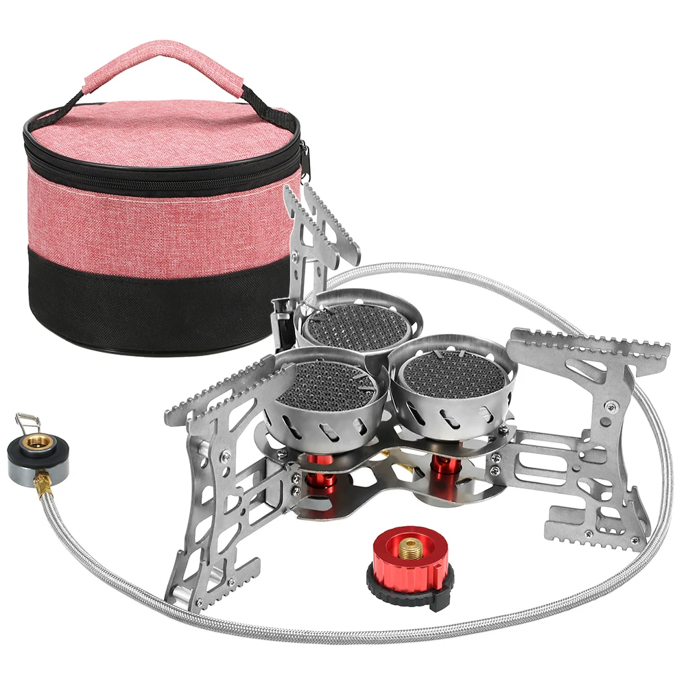 8000 Вт ветрозащитная походная плита с газовым адаптер картриджа для кемпинга