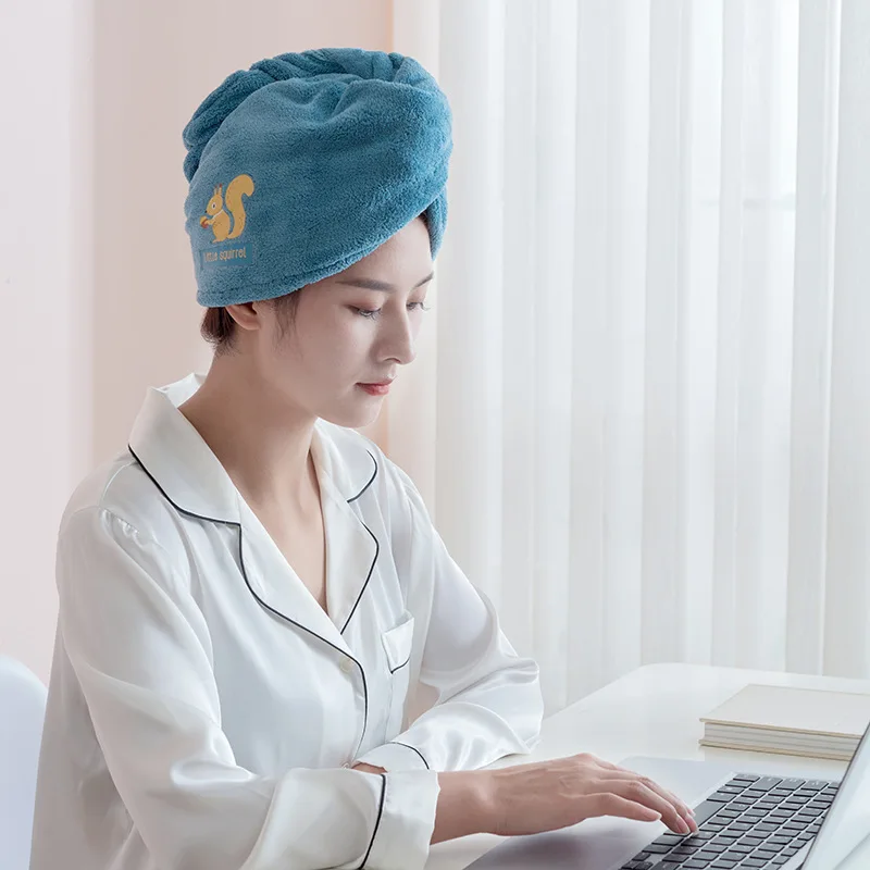 Шапочка для сухих волос из кораллового флиса Абсорбирующая и быстросохнущая