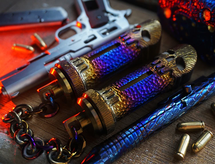 Титановый череп нунчаку самообороны EDC оборудование открытый декомпрессионный