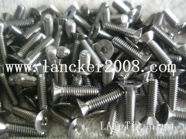 Шестигранный винт Gr5 из титана потайной с плоской головкой M4 * 8 10 12 14 16 18 20 25 -