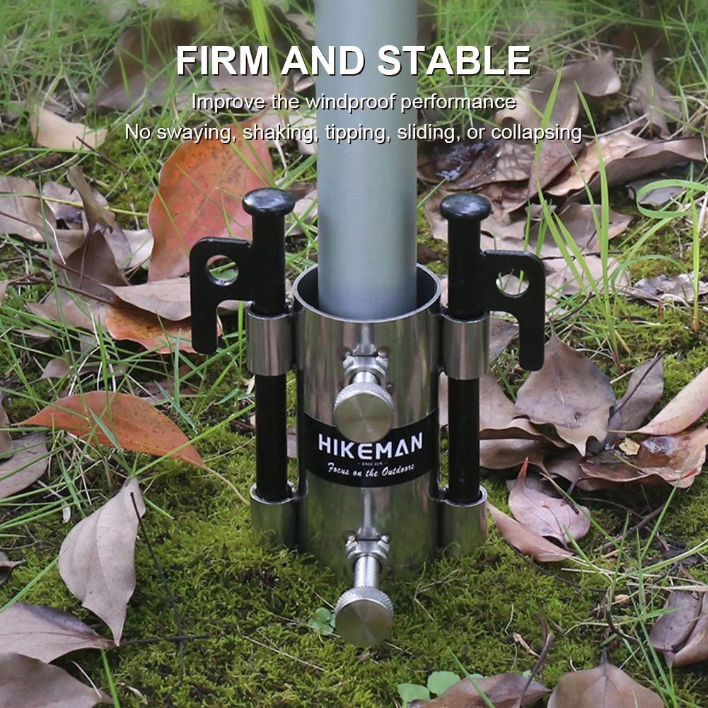 

Camping Awning Rod Holder Adjustable Outdoor Metal Canopy Poles Holder Fishing Beach Umbrella Pole Anchor Windproof Fixed Stand