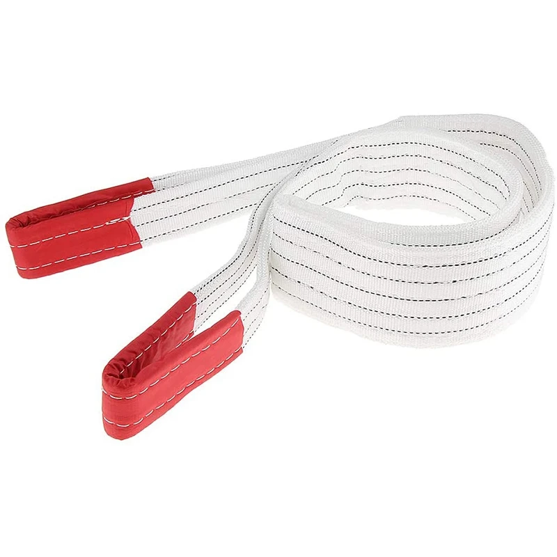 

NEW-2M High-Strength Polypropylene Sling White 5 Tons Buckle Sling Flat Sling Suitable for Car and Ship Towing