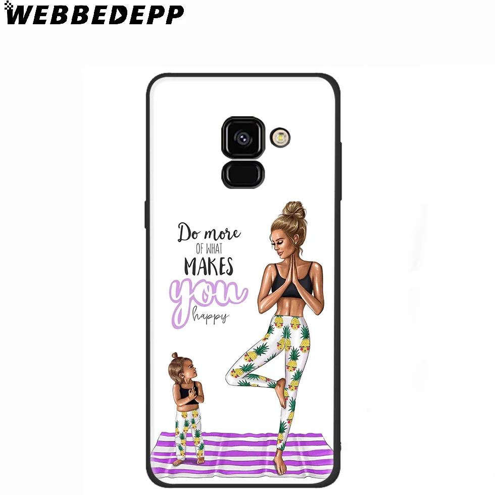 Черный коричневый волос для мамы и девочки мягкий чехол samsung Galaxy A50s A40s A30s A20s A10s