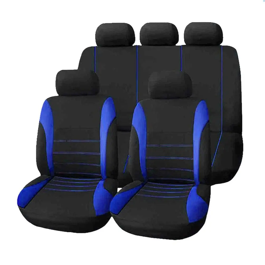 Blue Новинка, для возраста от 9 шт./компл. сиденья Удобная Пылезащитная крышка Защитные чехлы для сидений Pad крышка Универсальный Полный чехлы для сидений автомобиля автомобили - Название цвета: Blue