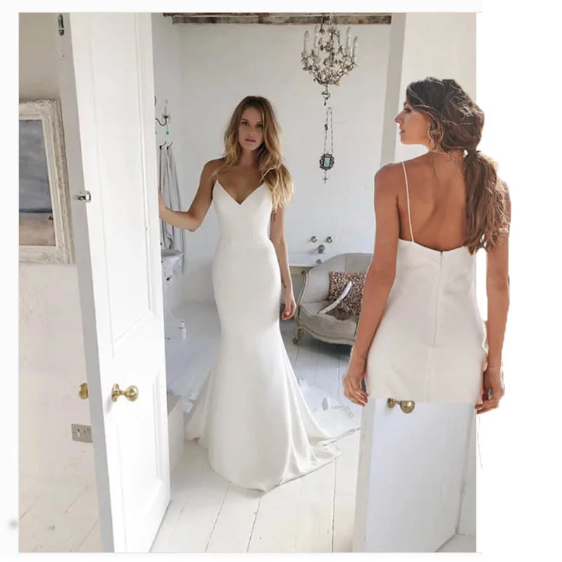 Vestidos De Novia Русалка Пляжное свадебное платье 2020 сексуальное для улицы страна на