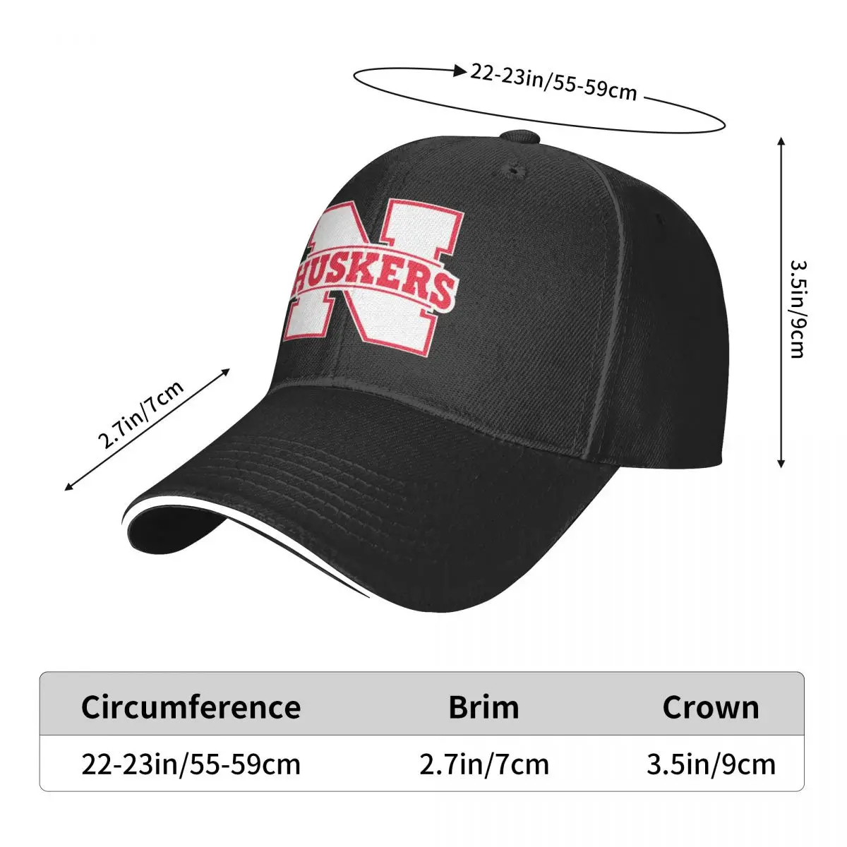 

Unisex Cotton Cap For Women Men Nebraska Cornhuskers Huskers Fashion Baseball Cap Adjustable Outdoor Streetwear Hat