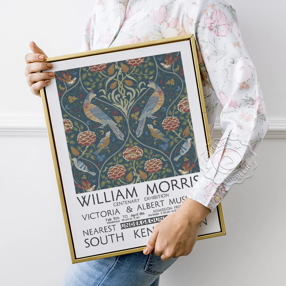 

Morris Flowers Birds Art Wall Picture Decor, William Morris Exhibition Museum Poster, William Seasons By May Vintage Art Prints