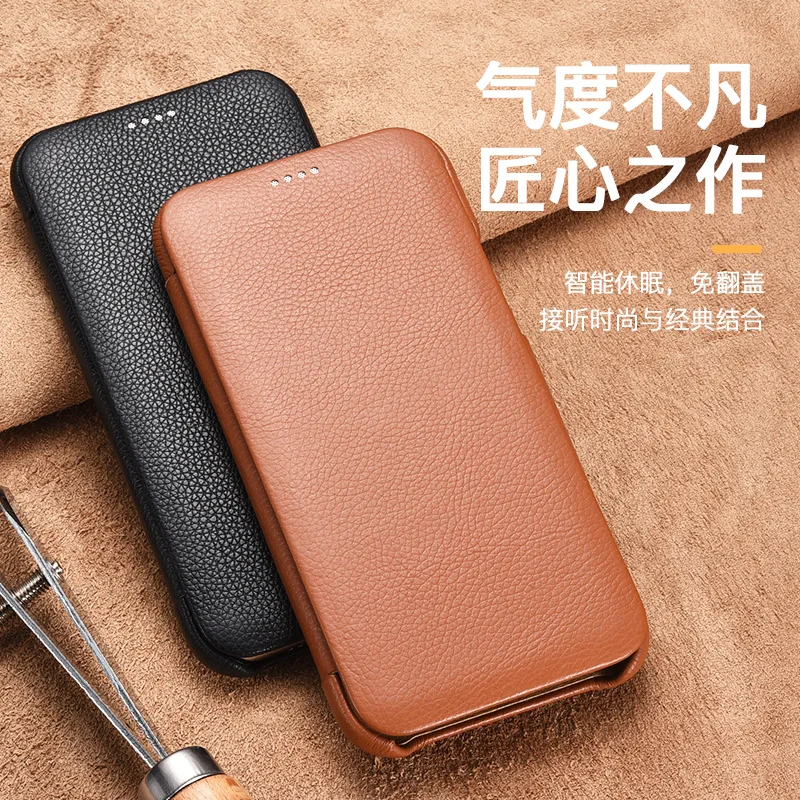 Оригинальный флип чехол icarer из натуральной кожи воловьей для iPhone 11 Pro Max 5 8 6 1