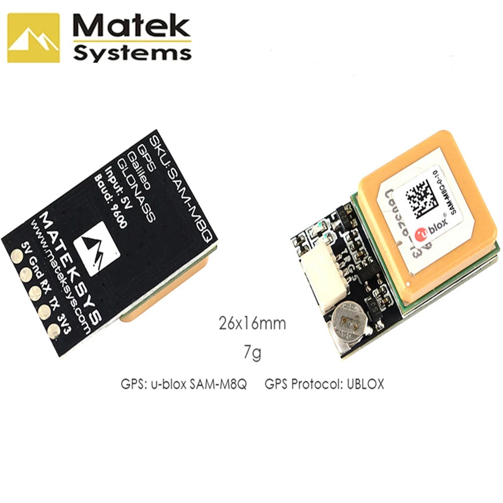 Matek системы SAM M8Q gps модуль поддержка GLONASS Galileo QZSS SBAS для RC Дрон FPV гонки|Детали и