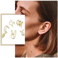 vnox chic fake without piercing cuff earrings for womenminimalist ear cuffs fake cartilage ear clip accessoryearcuffs jewelry