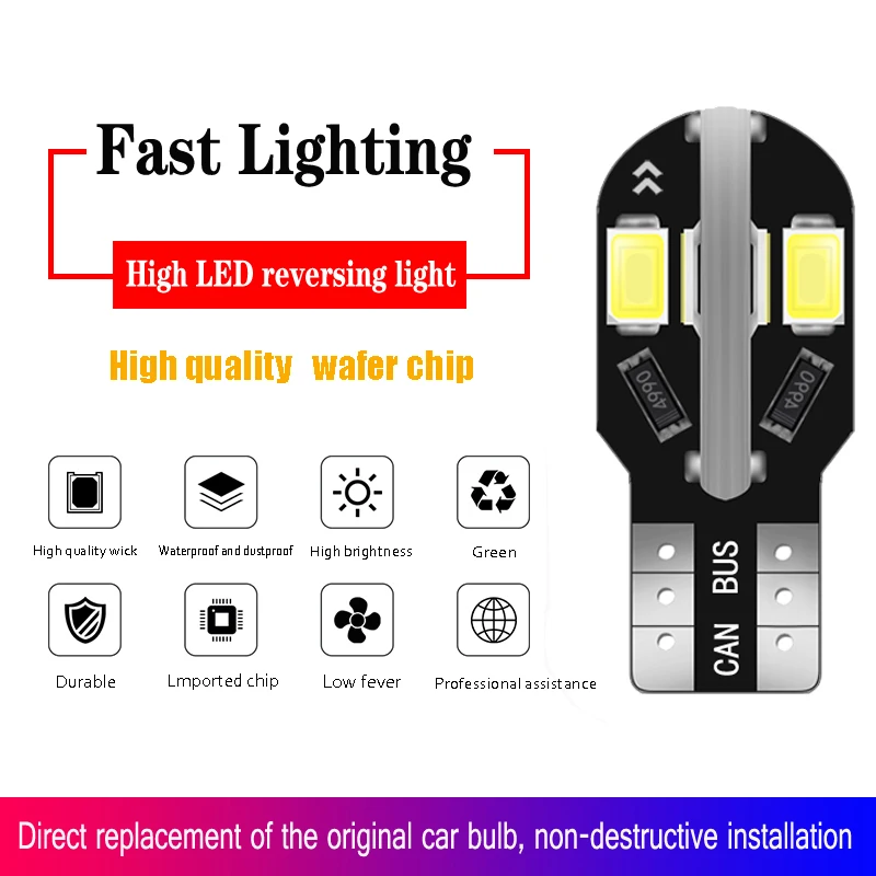 4 шт. T10 светодиодный лампочка для салона автомобиля Canbus Error Free 5730 8SMD 12V автомобиль
