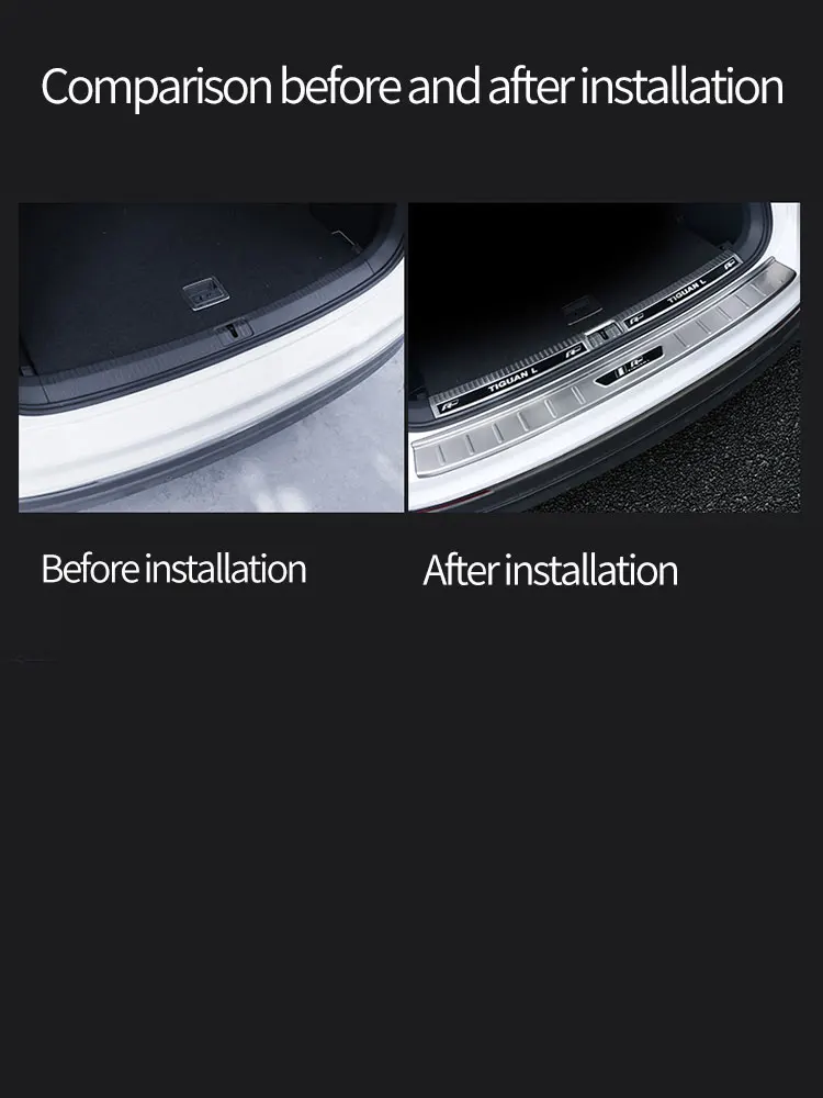 Защитная накладка на задний бампер из нержавеющей стали для Volkswagen VW Tiguan L 2017 2018