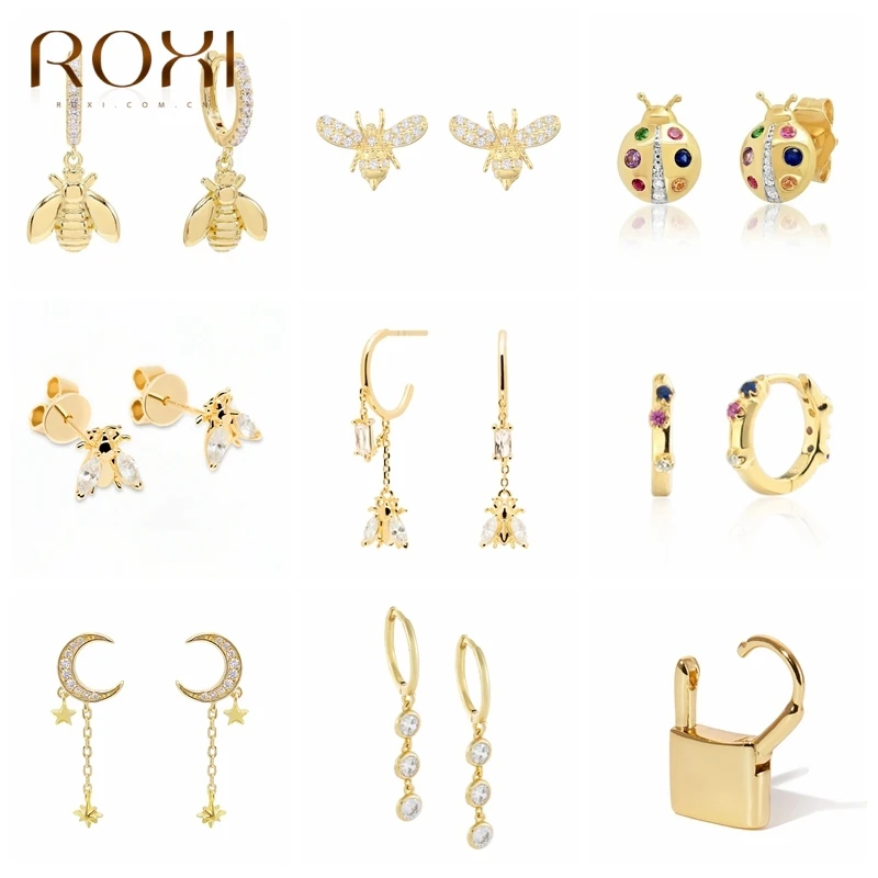 ROXI медный несколько стилей кристаллы Пчелы серьги-кольца ювелирные изделия для