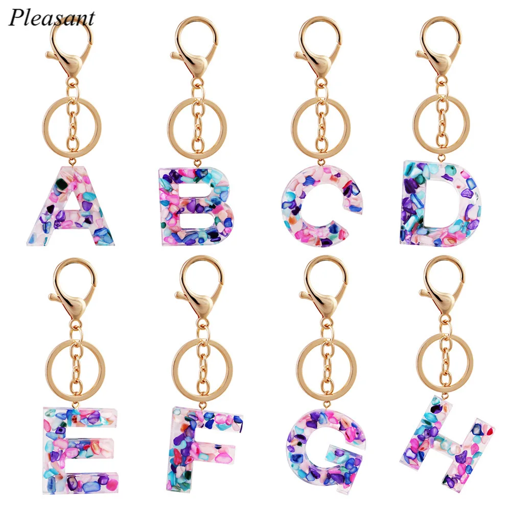 

26pcs/set Creative 26 Letter Color Keychain Fashion Bag Key Couple Pendant Gift Wholesale Free Shipping