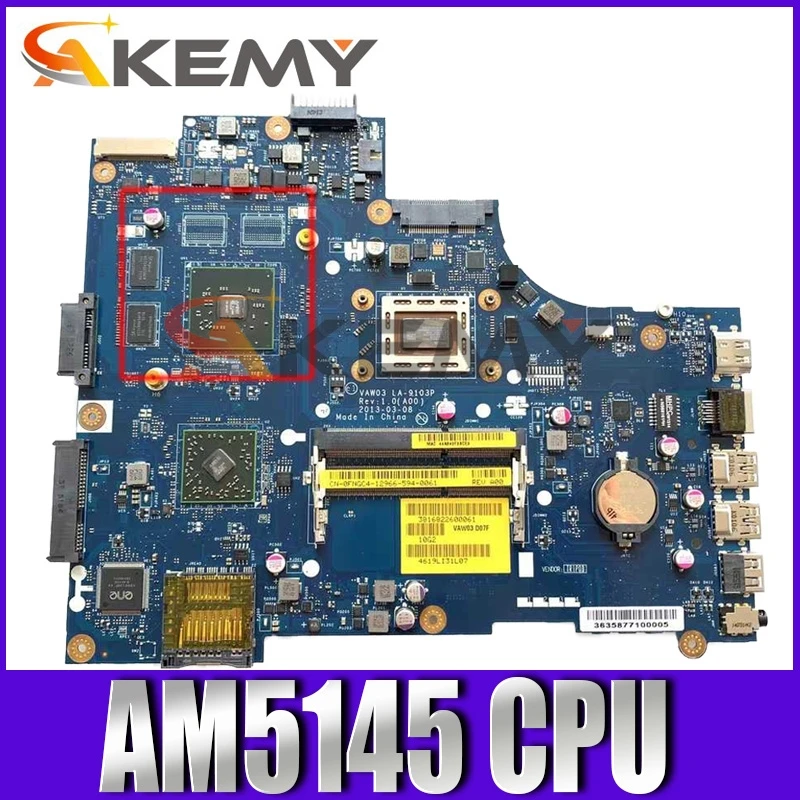 

Оригинальная материнская плата для ноутбука DELL Inspiron 15R 5535 A4 материнская плата 0G7RFH 0G7RFH VAW03 LA-9103P AM5145 216-0841027