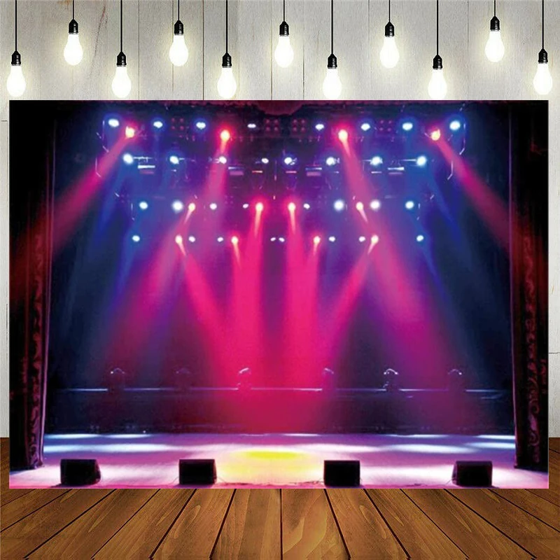 

Stage Spotlight Backdrop Concert Live Banner Gloomy Night Scenic Background Superstar Drama Play Music Show Kids Birthday
