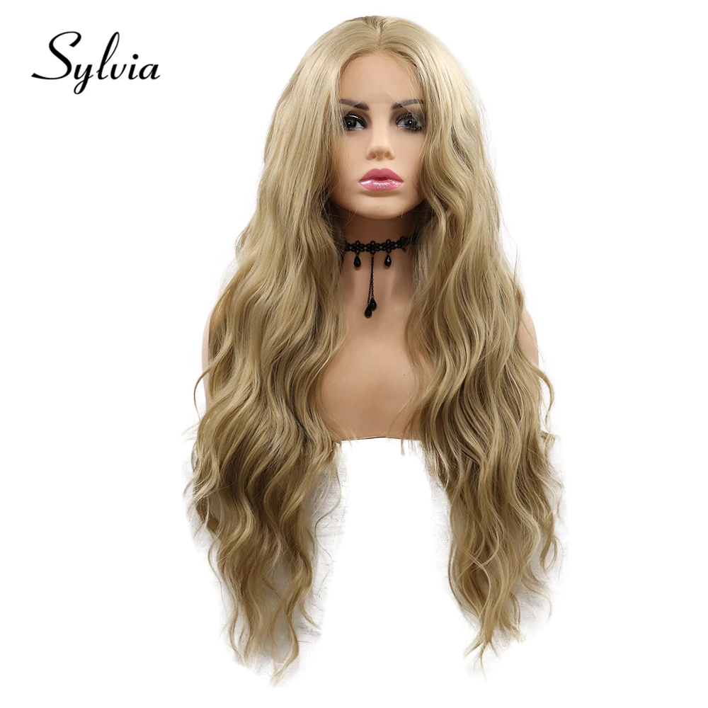 

Synthetic 13*4 Lace Front Blonde Wig Cosplay Curly Lolita Body Wave Brown Frontal Hair Glueless Highlight Transparent Lace Wigs