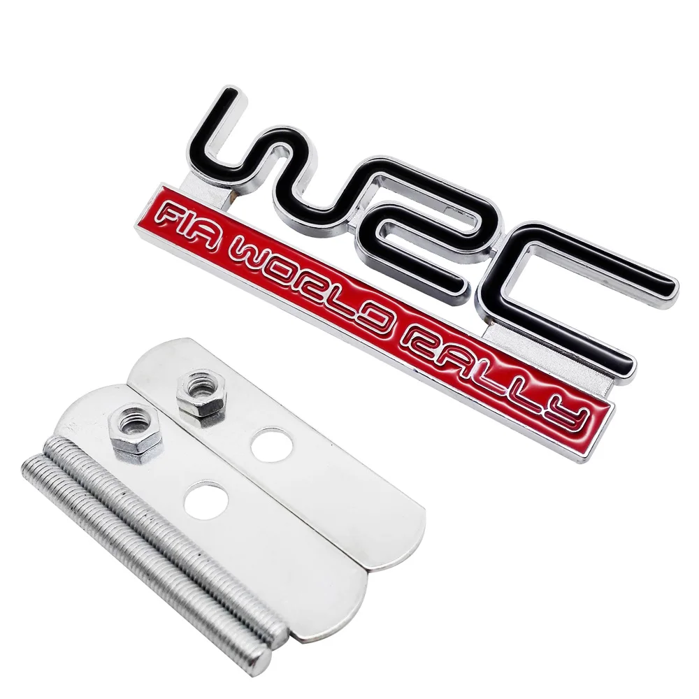 For WRC Logo 3D Car Styling Front Stickers Metal Grille Emblem Badge for Nissan Dodge ram Ford fiesta KIA Volvo BMW e46 Audi a4 |