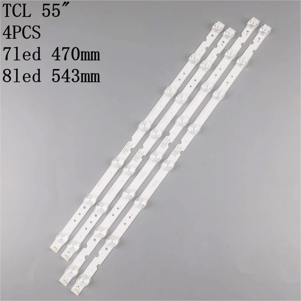 

4 PCS/set LED Backlight strip For TCL 55P65US 55U3800C 55P65 55D6 55F6 55L2 4C-LB5508-HR03J PF02J 55HR330M07B2 55HR330M08A2 V2