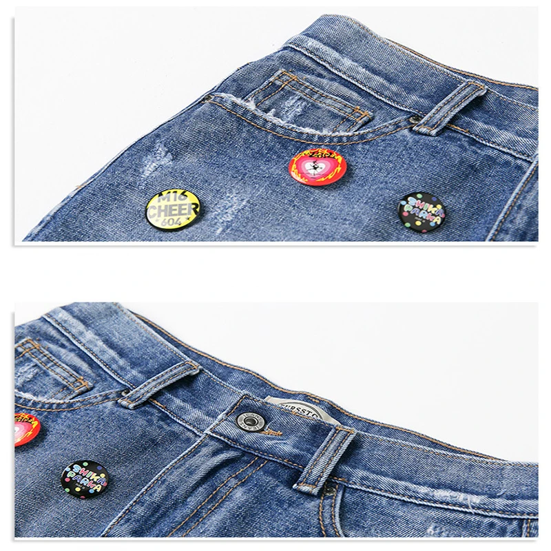 

2021 Female Summer New Euro American Denim Mini Skirt Metal Label Loose Lace A-line Skirts Women