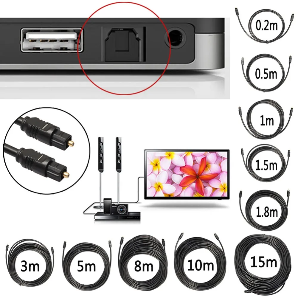 0.65Ft/0 2 м до 6 футов/1 8 цифровой волоконно оптический аудио кабель TosLink SPDIF MD DVD
