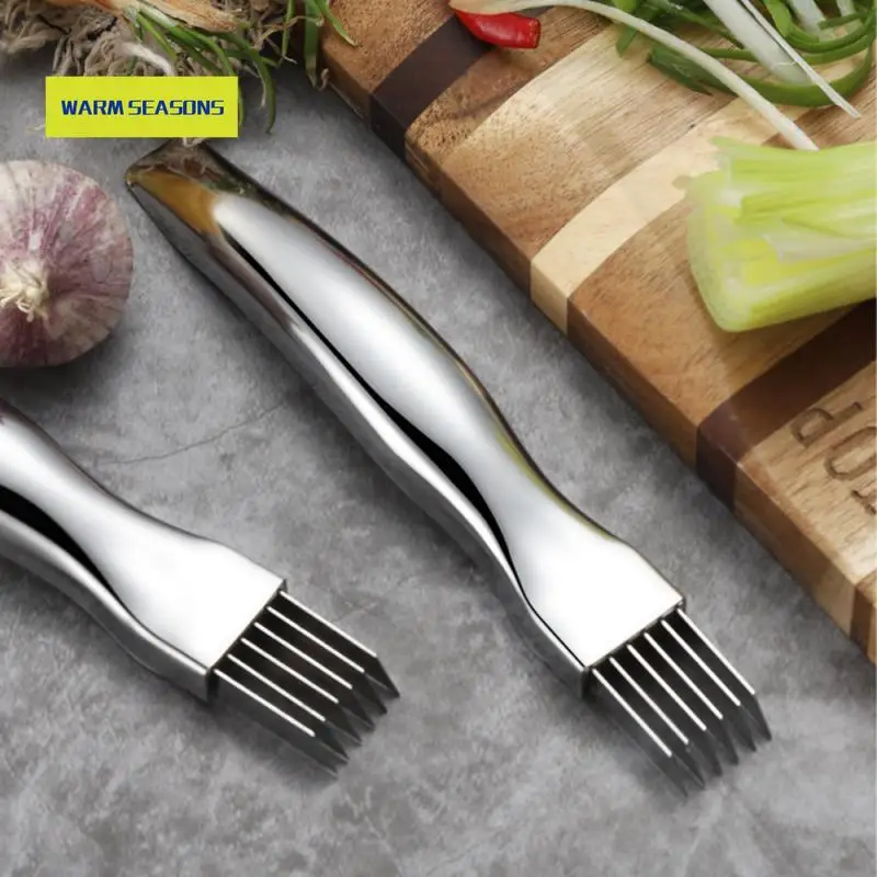 

1PC Onion Vegetable Cutter Slicer Stainless Steel Shred Silk The Knife Vegetable Garlic Cutter Food Speedy Chopper Kitchen Tools