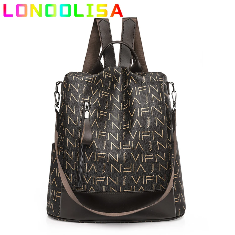 Роскошный женский рюкзак из мягкой кожи с защитой от кражи школьный ранец для