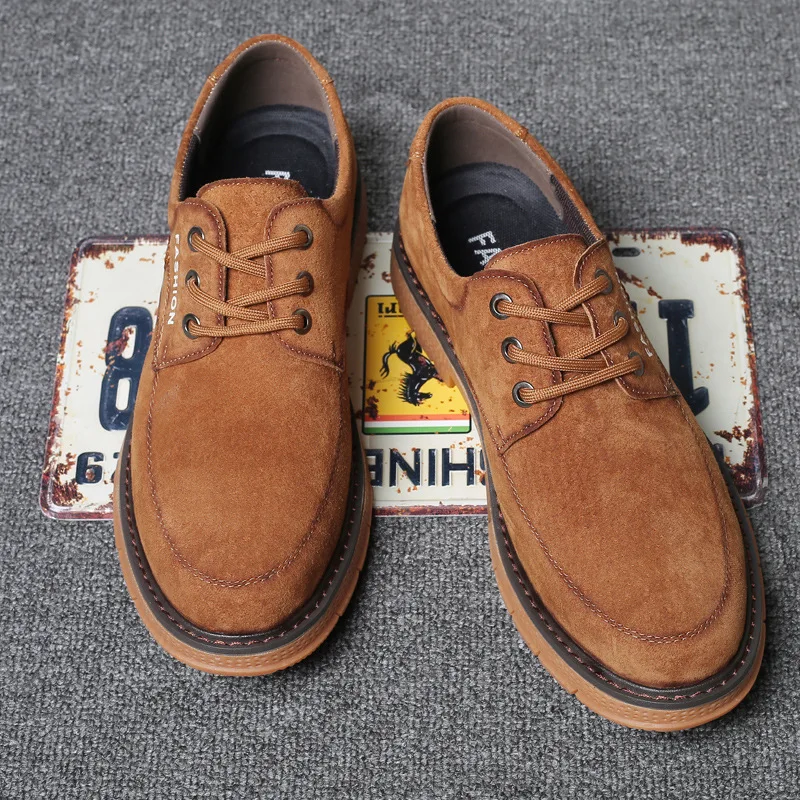 

Genuine Leather Shoes Men Thick Sole Casual Shoes Male Footwear 2020 Autumn EarlyFashion Shoes