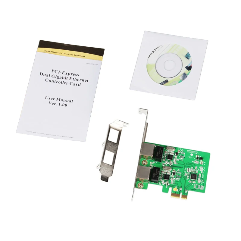 

BTBcoin Network Cards Network Adapter PCI-Express Dual Gigabit Ethernet Controller Card RTL8111 Chipset with Low Profile Bracket