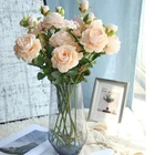 3 головки розы Европейский Шелковый Искусственный Пион цветы для украшения дома, свадебные цветы на стену украшения с цветочным принтом вечерние Декор