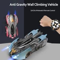 2 4g mini anti gravity wall climbing rc car electric 360 rotating stunt rc car watch remote control antigravity auto toy car kid